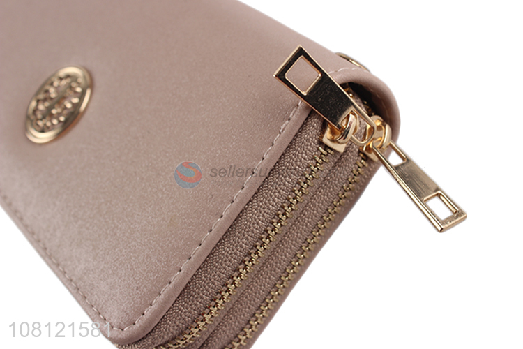 Hot Sale Double Zipper Long Wallet Fashion Ladies Card Holder