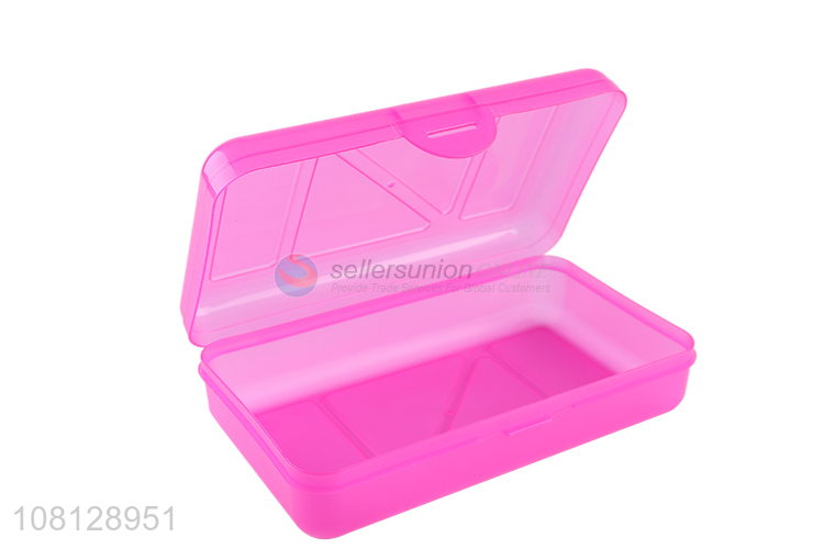 Wholesale solid color plastic pencil box pencil case for kids