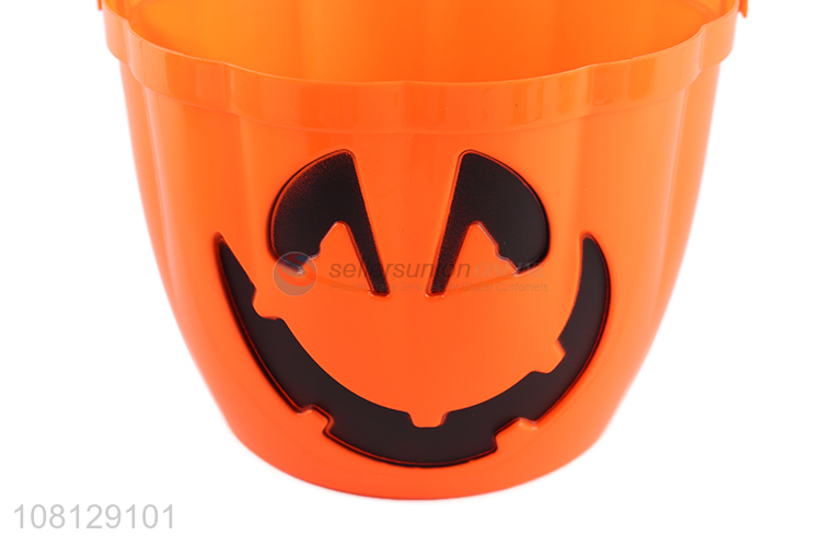 Hot sale led light plastic pumpkin bucket Halloween decoration