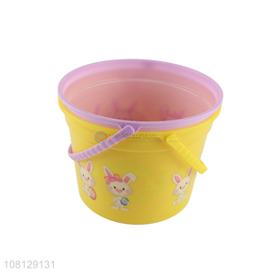 Hot selling Easter <em>bucket</em> heat tranfer printing <em>plastic</em> <em>bucket</em>