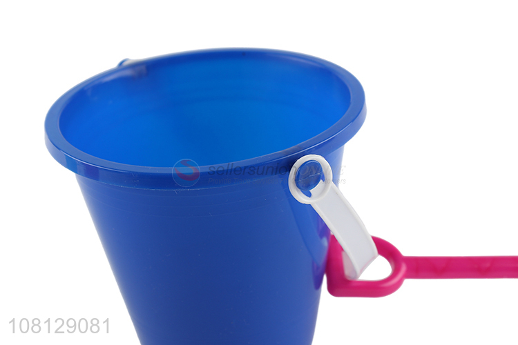 Wholesale beach sand toy 5inch plastic beach bucket with shovel