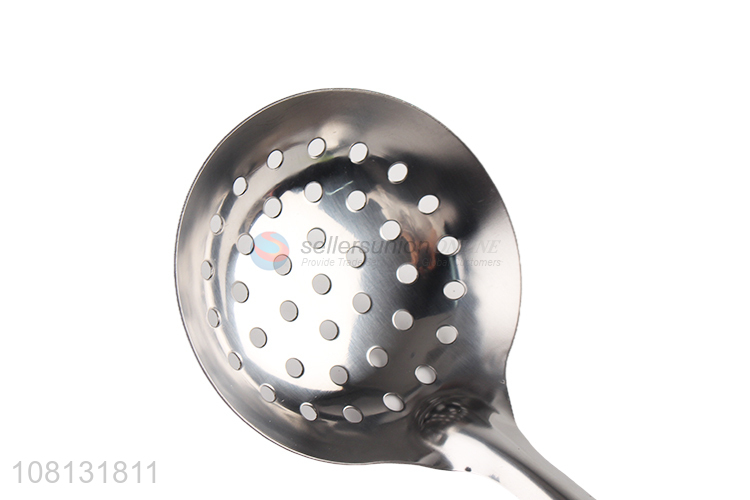 Custom Stainless Steel Slotted Ladle With Non-Slip Handle