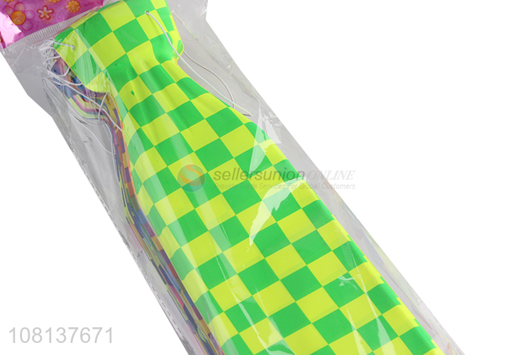 New arrival pvc ties check pattern necktie costume party props