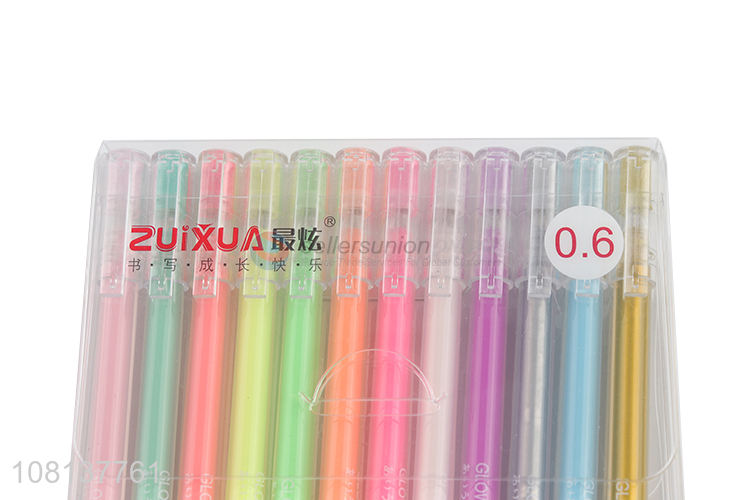 Popular products 12colors gel pens for school and office