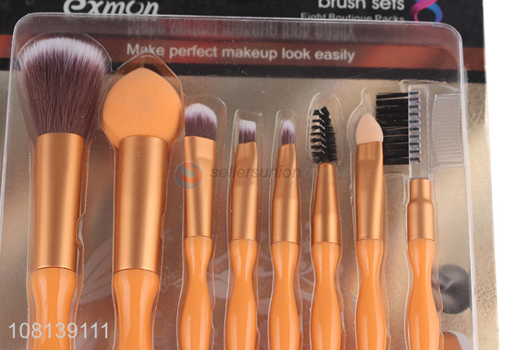 New products orange plastic soft hair makeup brush set