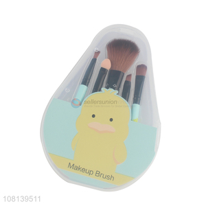 Low price wholesale blue cartoon plastic beauty brush set