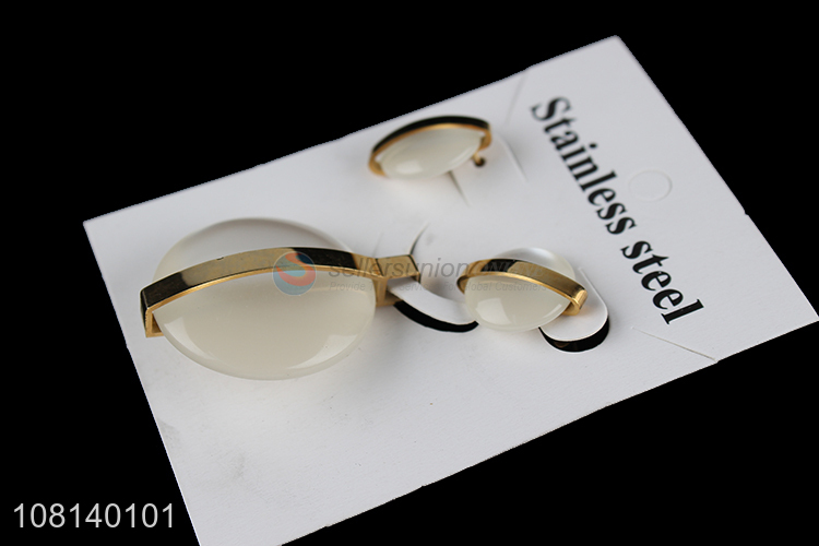 Yiwu market stainless steel ear studs set for women jewelry