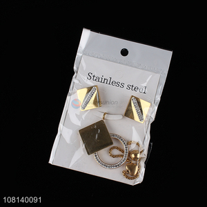 Hot selling long tassel earrings ear studs set for women