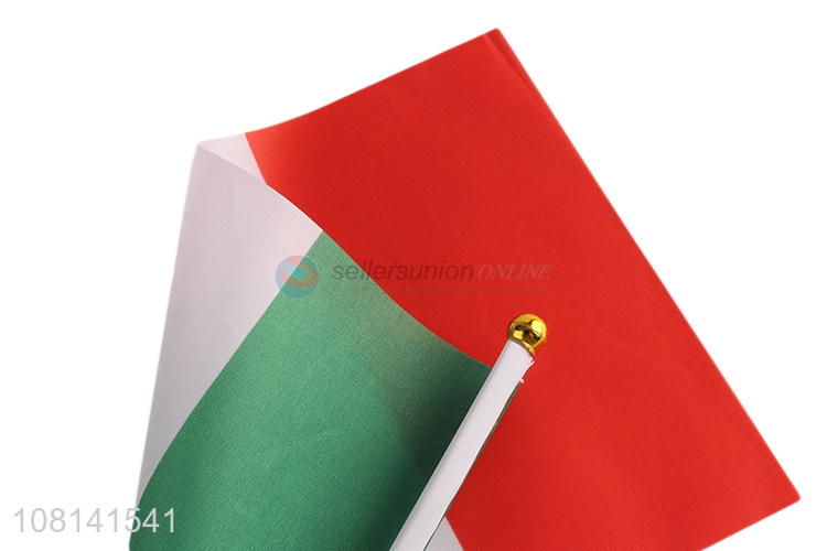 Wholesale Mini National Flags Plastic Pole Polyester Hand Flag