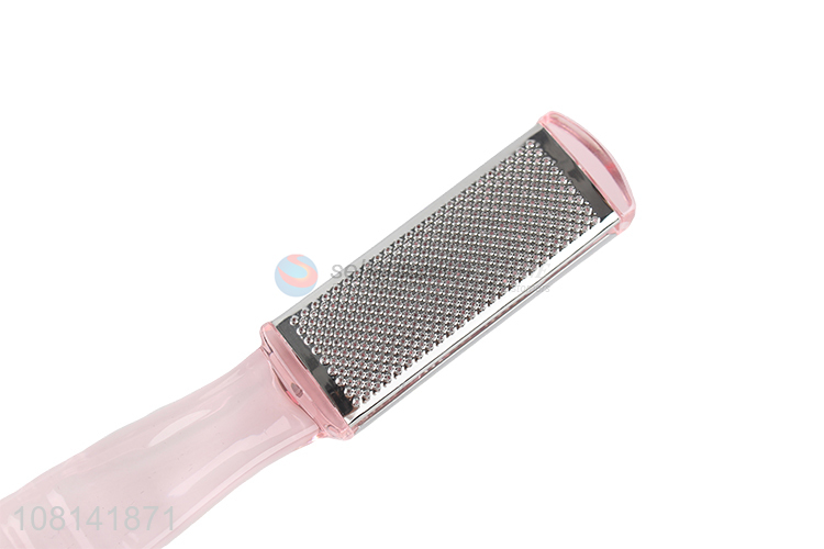 Wholesale clear plastic handle stainless iron foot file foot rasp