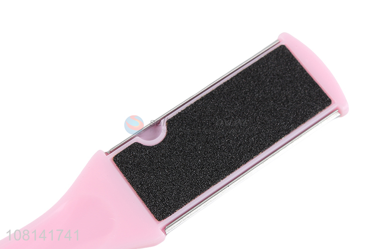 Wholesale ps handle double sides stainless iron emery foot file