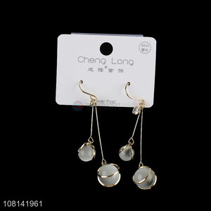 High-end women girls silver post earrings drop earrings wholesale