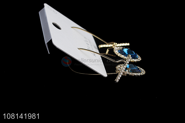 Top products brilliant blue gemstone earrings women's earrings