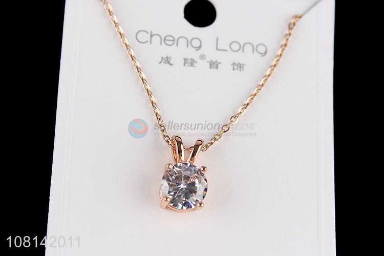 New arrival diamond 4-prong pendant necklace fashion jewelry