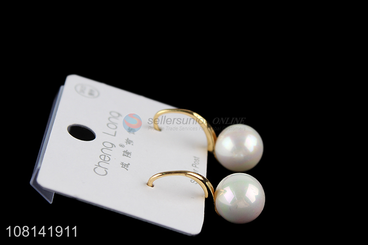 Hot selling elegant pearl earrings copper earrings fashion jewelry