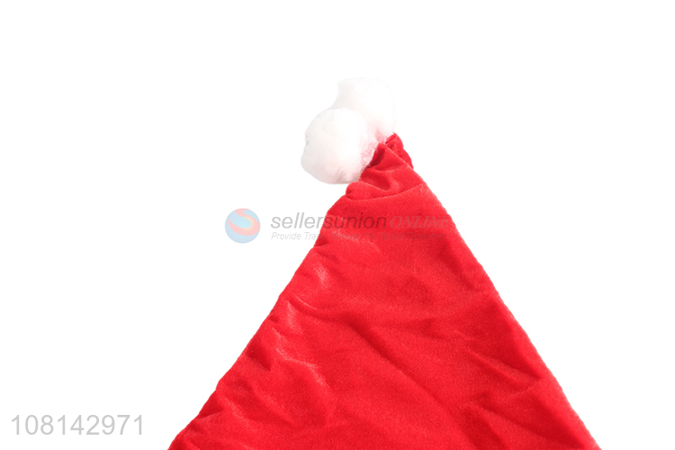 Wholesale unisex embroidered Christmas hat pleuche santa hat