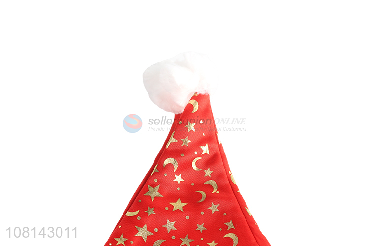 Hot selling moon and star pattern Christmas hat for adults