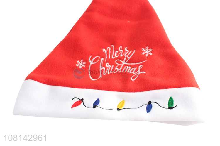 High quality embroidered Christmas hat santa hat for adults