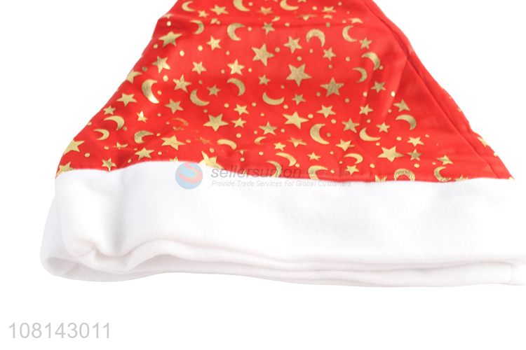 Hot selling moon and star pattern Christmas hat for adults