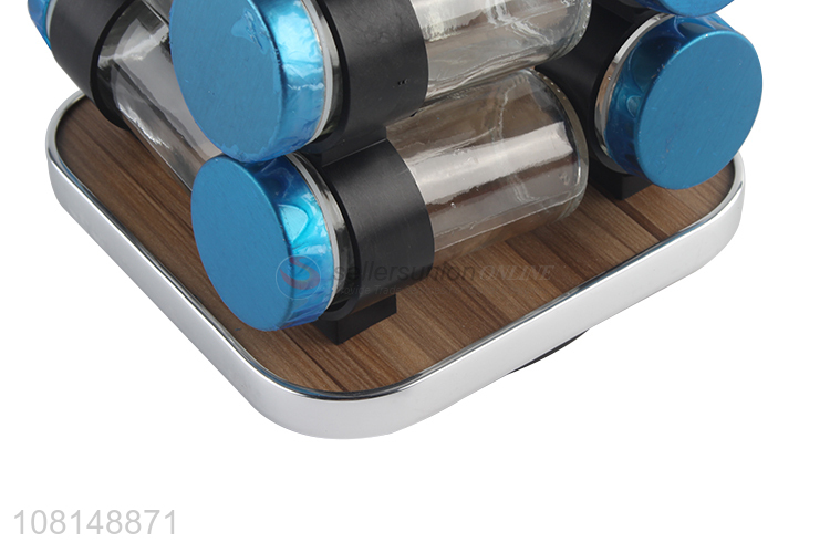 New arrival stainless steel spice storage rack with glass jar