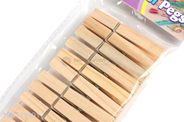 High quality durable wooden natural color clothes pegs