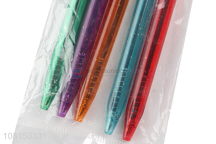 Promotional 5 Pieces Ballpoint Pen Cheap Stationery Set