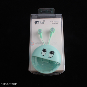 Popular products cartoon storage box cell phone wired headphones