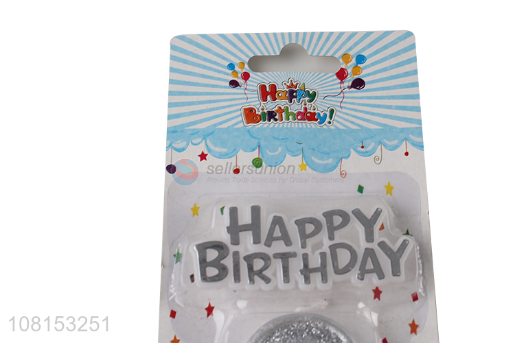 China imports silver glitter number candle cake topper decoration