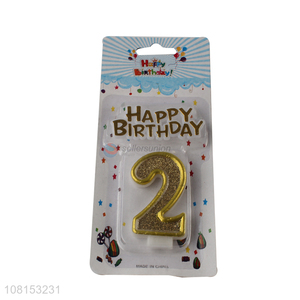 New arrival glitter number candle numeral birthday cake candle