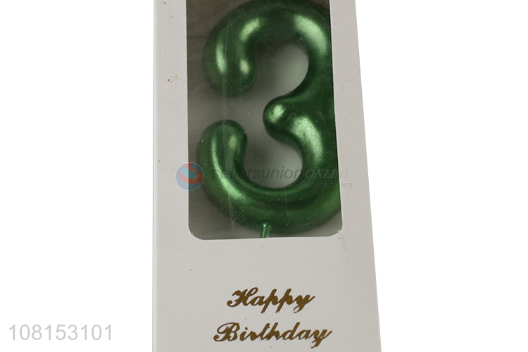 China supplier metallic birthday candles numeral cake candles
