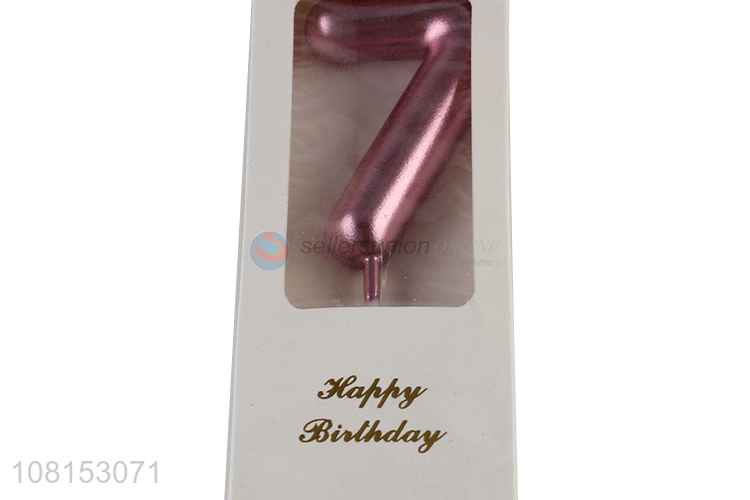 Yiwu market metallic candles colored number cake candles