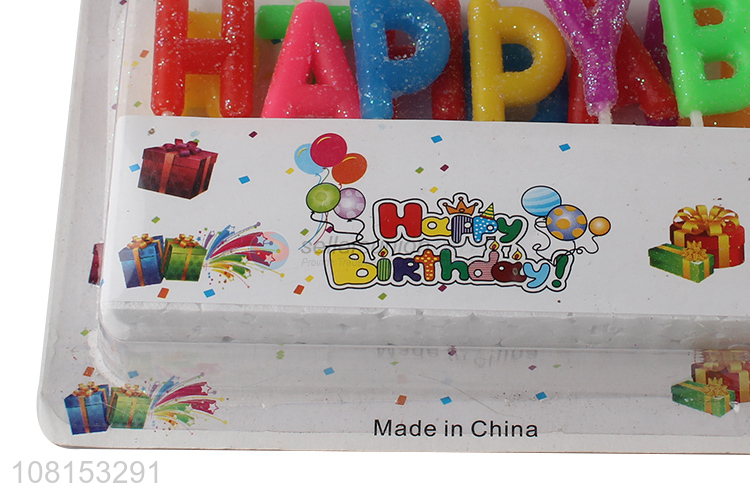 Yiwu market colorful happy birthday letter cake candle set