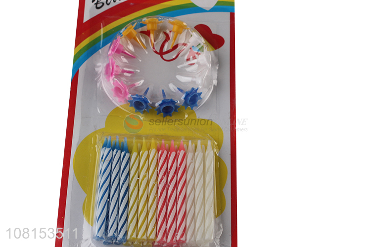 Yiwu market colorful striped spiral birthday cake candles