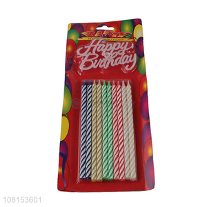 Good quality colorful striped spiral birthday cake candles