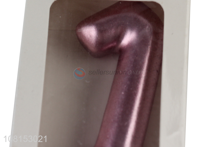 Wholesale metallic birthday candles numeral cake candles