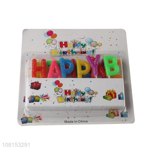 Yiwu market colorful happy birthday letter cake candle set