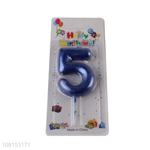 Factory supply metallic numeral cake candle for party celebration