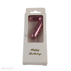 Yiwu market metallic candles colored number cake candles