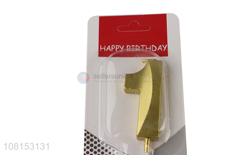 Wholesale diamond metallic numeral candle birthday cake candle