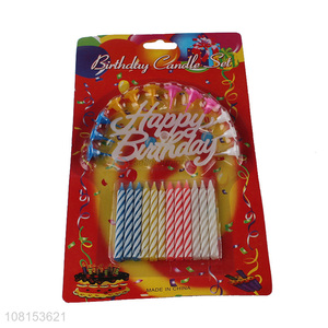 Yiwu market colorful spiral candle for birthday party celebration