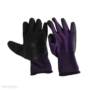 New product 13 stitches polyester latex crinkle working gloves