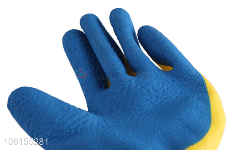 Hot selling two-color latex foam work gloves for industry