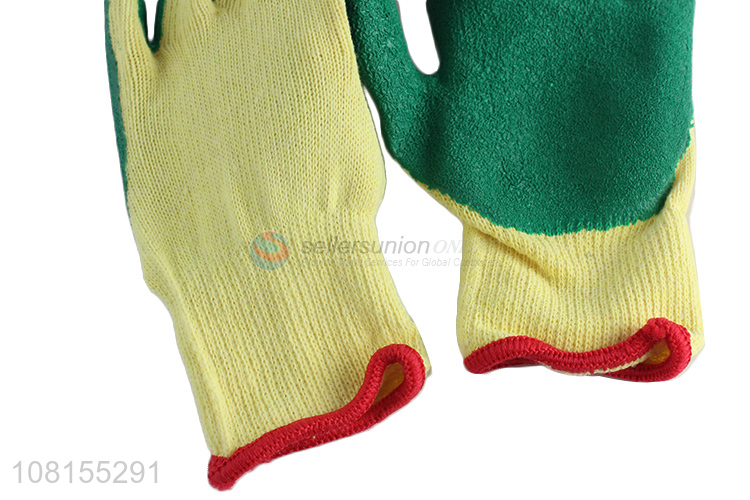 China supplier 10 stitches cotton latex crinkle work gloves