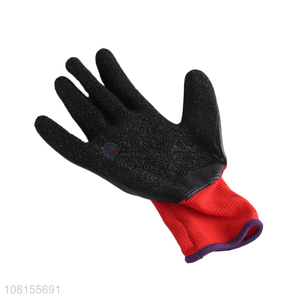 China supplier <em>latex</em> crinkle work <em>gloves</em> for construction