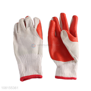 Factory supply cotton <em>latex</em> coated work <em>gloves</em> for garden