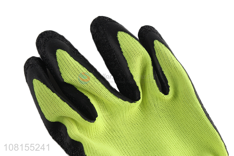 Low price 13 stitches polyester latex crinkle working gloves
