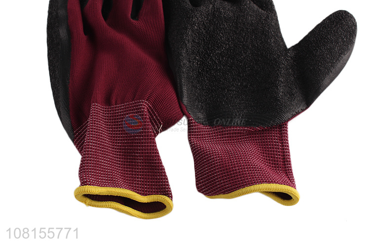 Hot selling 13 stitches latex coating crinkle work gloves