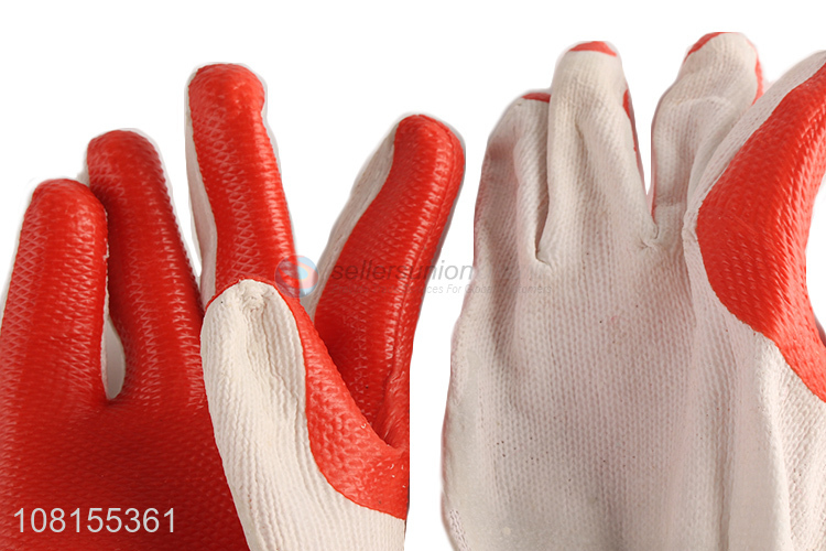 Factory supply cotton latex coated work gloves for garden