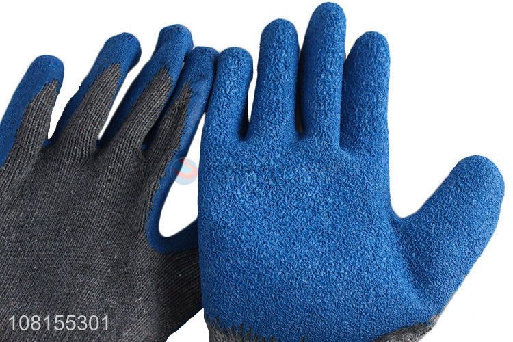 New product 10 stitches cotton latex crinkle work gloves