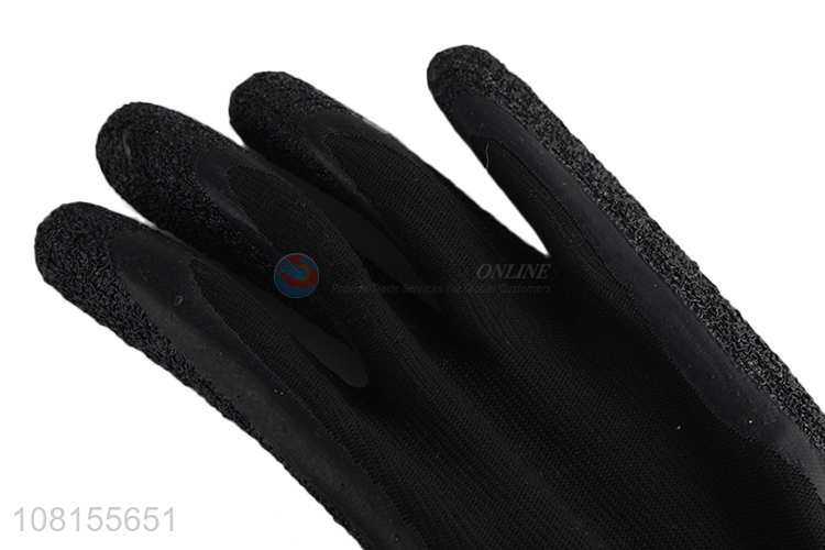 Good quality cut resistant latex crinkle safetg work gloves